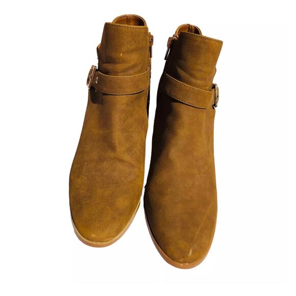 Aldo Womens Faux Leather Brown Western Ankle Embellished Buckle Boots Size 7.5 - Picture 4 of 7